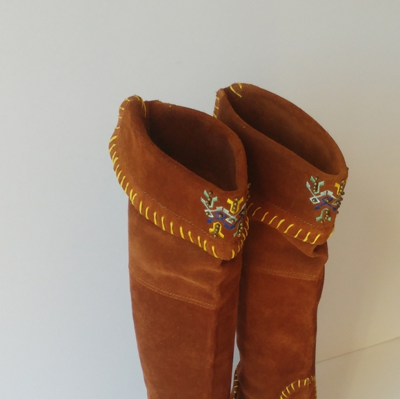 Suede Beaded Boots - Picture 2 of 4